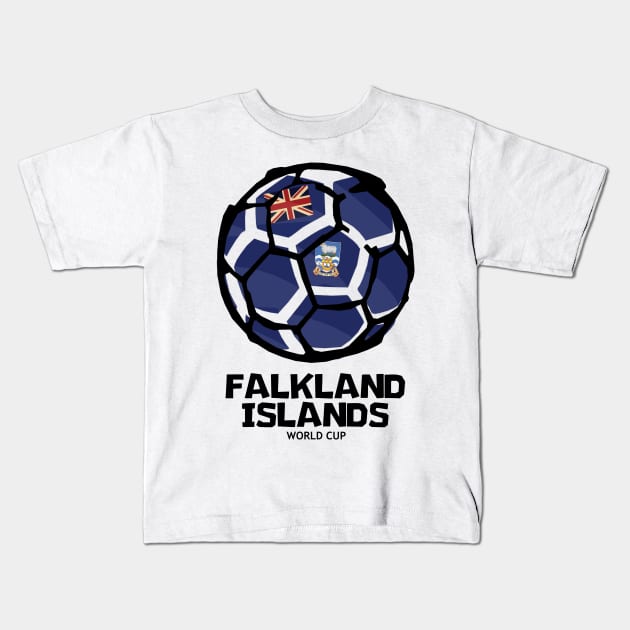 Falkland Islands Football Country Flag Kids T-Shirt by KewaleeTee